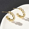 Brass Micro Pave Clear Cubic Zirconia Stud Earrings EJEW-G452-07G-1