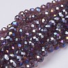 Electroplate Glass Beads Strands X-GR10MMY-04AB-1