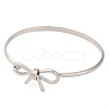 Bowknot Brass Plain Bangles for Women BJEW-F477-06P-2