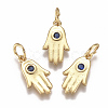 Brass Micro Pave Cubic Zirconia Charms ZIRC-F111-16G-1