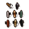 Natural Gemstone Cuff Open Rings GG-CBAB410-01-2