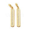 Brass Micro Pave Clear Cubic Zirconia Pendants X-ZIRC-P086-18G-3