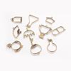 Rack Plating Alloy Open Back Bezel Pendants PALLOY-X0037-01AB-1