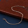 Brass Rope Chain Bracelets for Women BJEW-G735-08RG-2