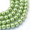 Baking Paint Pearlized Glass Pearl Round Bead Strands HY-Q330-8mm-26-1