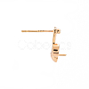 Brass Micro Pave Clear Cubic Zirconia Earring Findings KK-T062-230G-NF-4