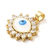 Real 18K Gold Plated Brass Enamel Pendants KK-A198-04G-2