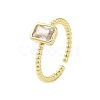 304 Stainless Steel Micro Pave Cubic Zirconia Cuff Rings for Women RJEW-U013-08G-1