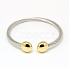 304 Stainless Steel Torque Bangles BJEW-N225-76G-1