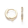 Brass Micro Pave Cubic Zirconia Huggie Hoop Earring Findings KK-T063-013-NF-3