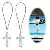 2Pcs Stainless Steel Rhinestone Pendant Decorations AJEW-DC0003-68-1