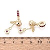 Brass Micro Pave Deep Pink Cubic Zirconia European Dangle Charms KK-N287-18G-3