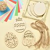 5 Sets 5 Styles DIY Easter Egg Shape Wood Pendant Decorations DIY-CJ0002-18-5