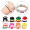 200Pcs 2 Styles Opaque Stripe Resin European Beads RESI-SP0001-42-7