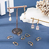 10Pcs Flat Round Brass Glass Leverback Earring Findings KK-TADJ0001-18-7