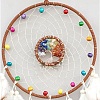 Natural Mixed Stone Chips & Woven Net/Web with Feather Hanging Ornaments HJEW-A013-03B-2