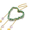 Heart Natural Green Aventurine Chips Hanging Ornaments HJEW-G024-01E-3