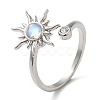 Rotatable Cat Eye Open Ring with Cubic Zirconia RJEW-Q776-01G-03-2
