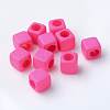 Solid Color Acrylic European Beads SACR-T001-02A-1