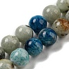 Natural Blue Azurite in Calcite Beads Strands G-NH0003-F01-01-1