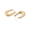 Ion Plating(IP) 304 Stainless Steel Rectangle Hoop Earrings EJEW-P198-01G-2