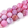 Dyed Natural Weathered Agate Beads Strands G-T144-28-4