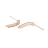 Rack Plating Brass Micro Pave Cubic Zirconia Stud Earring Findings ZIRC-F126-04G-2