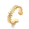 Ion Plating(IP) 304 Stainless Steel Zipper Shape Open Cuff Ring for Women RJEW-K245-36G-3