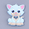 Food Grade Eco-Friendly Silicone Kitten Cabochons SIL-T052-08D-1