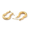 Ion Plating(IP) 304 Stainless Steel Twist Oval Hoop Earrings for Women EJEW-G293-07G-2