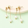 304 Stainless Steel Round Tassel Stud Earrings EJEW-K268-89G-2