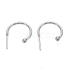 Tarnish Resistant 304 Stainless Steel C-shaped Hoop Circle Ball Stud Earrings STAS-K204-04P-1