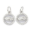 Brass Cubic Zirconia Charms ZIRC-C022-11P-1