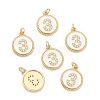 Brass Micro Pave Clear Cubic Zirconia Charms ZIRC-J040-44G-03-1