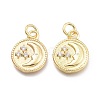 Brass Micro Pave Cubic Zirconia Pendants KK-P187-02G-1