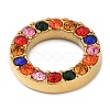 PVD Vacuum Plating 304 Stainless Steel Colorful Rhinestone Linking Rings STAS-Z082-01G-02-2