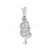 Brass Micro Pave Cubic Zirconia Fold Over Clasps KK-D360-13P-1