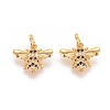 Brass Micro Pave Cubic Zirconia Pendants X-RB-I077-20G-RS-2