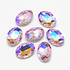 Pointed Back Glass Rhinestone Cabochons RGLA-T018-10x14mm-01-1