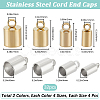 Beebeecraft 32Pcs 8 Style 201 Stainless Steel Cord Ends STAS-BBC0003-57-2