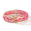 5Pcs Glass Seed Beads & CCB Beads Stretch Bracelets TB4137-4-1