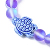 8mm Round Dyed Synthetic Moonstone Beaded Stretch Bracelets BJEW-JB10308-03-2