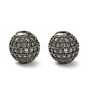 CZ Brass Micro Pave Grade AAA Clear Color Cubic Zirconia Round Beads LS-KK-O065-8mm-05B-NR-1