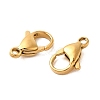 Ion Plating(IP) 304 Stainless Steel Lobster Claw Clasps Hand Polished X-STAS-AB15-G-01-2