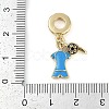 Rack Plating Brass Enamel European Dangle Charms KK-P287-31B-G-3