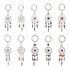 20Pcs 10 Style Natural Chip Gemstone Keychain KEYC-KS0001-05-2
