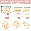 3Pcs 3 Styles Holes Brass Slide Lock Clasps KK-BBC0027-60-2