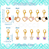Alloy Enamel Crown & Heart Pendant Locking Stitch Markers HJEW-AB00068-2
