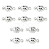 10Pcs Round Brass Magnetic Clasps with Loops KK-FS0001-34S-1