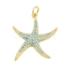 Brass Micro Pave Sky Blue Cubic Zirconia Pendants CU-CBA4A93-01C-G-1